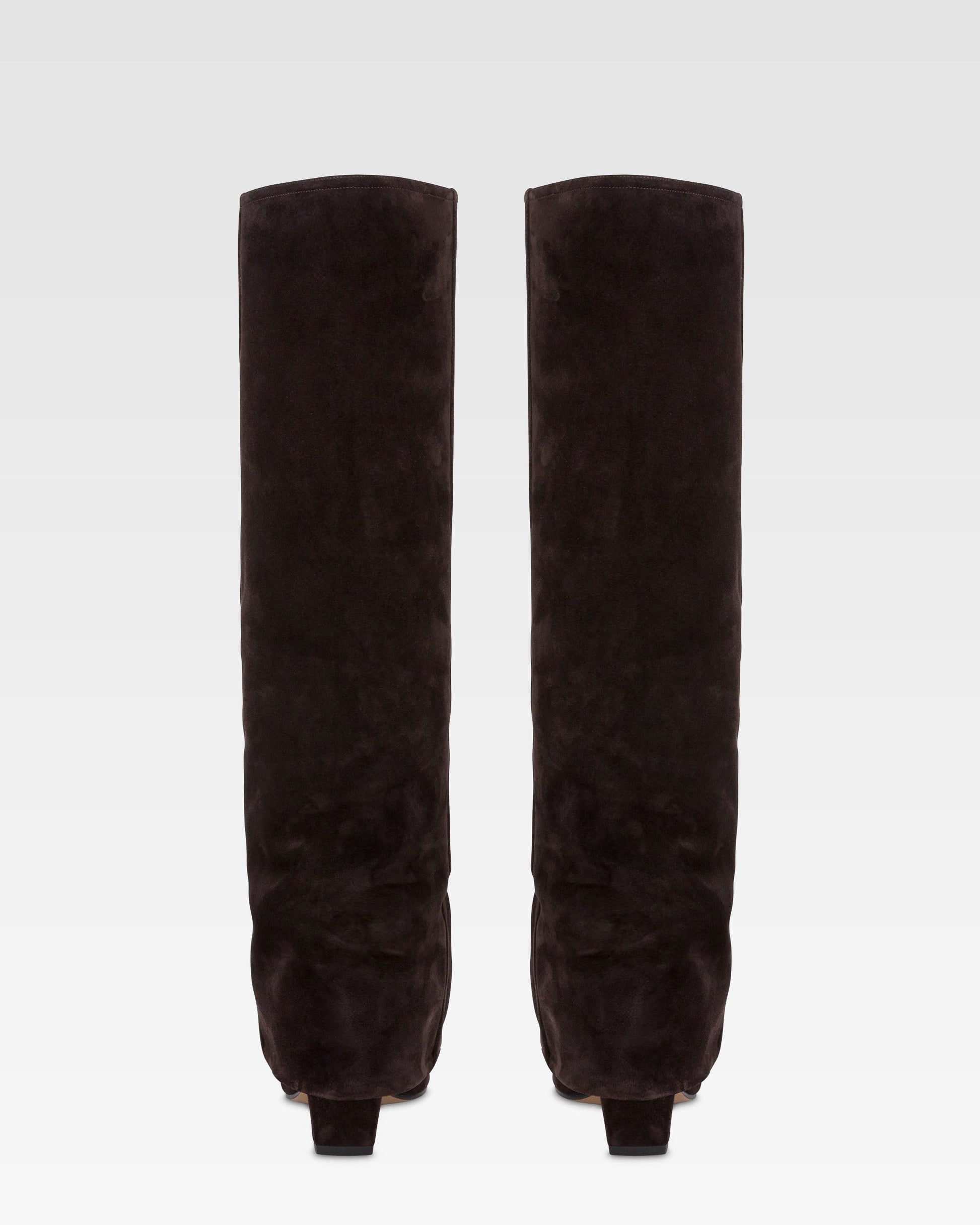 Stivali con ghetta in pelle scamosciata ebano