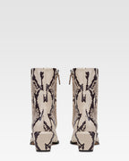 Python-print leather ankle boot
