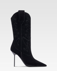 Botas de terciopelo de color negro. — Negro