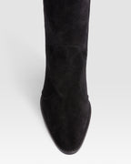 Bottes en cuir de veau suede noir