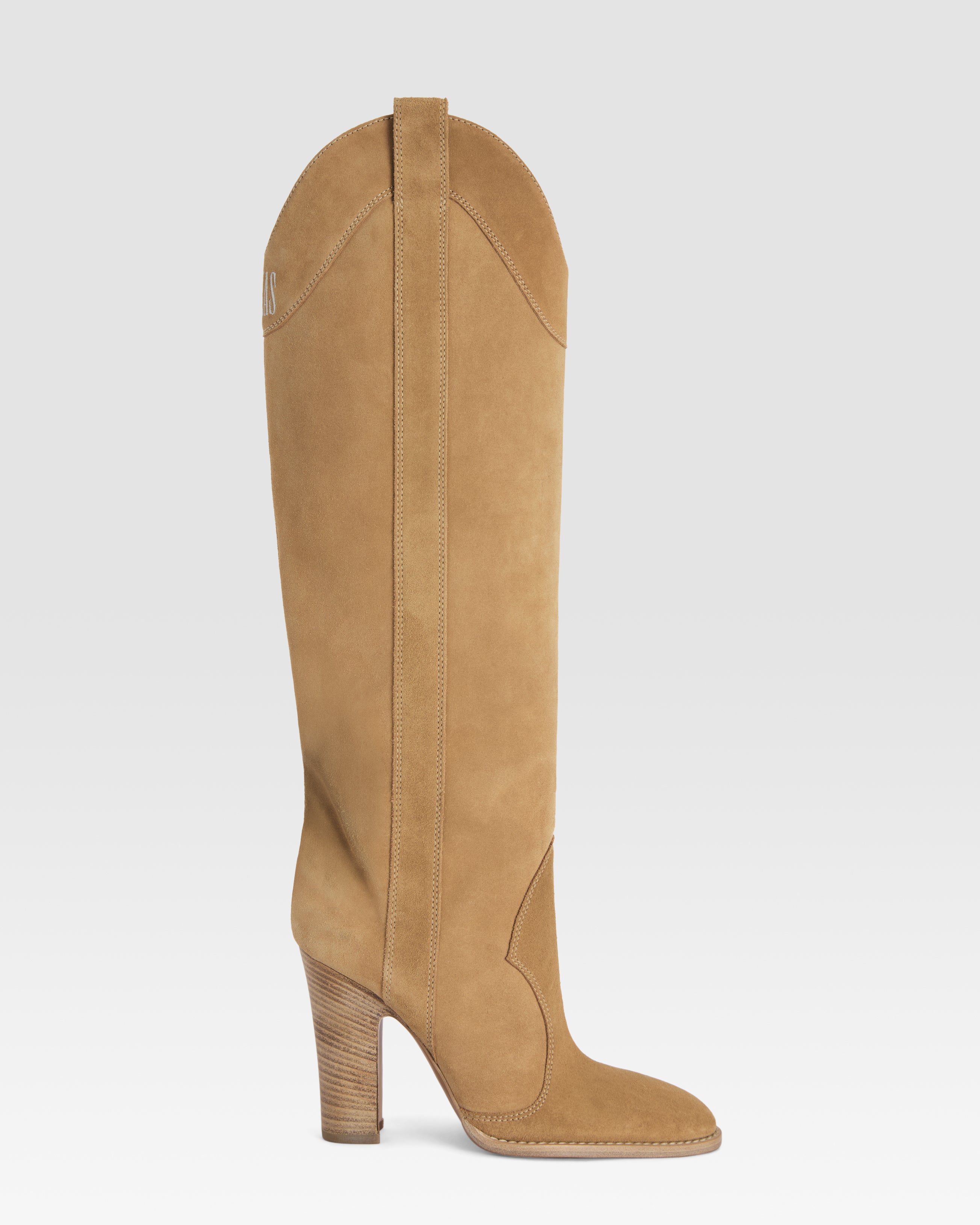 Boots in whisky calf suede leather