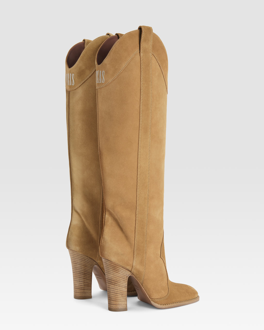 Boots in whisky calf suede leather
