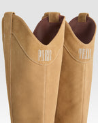 Boots in whisky calf suede leather
