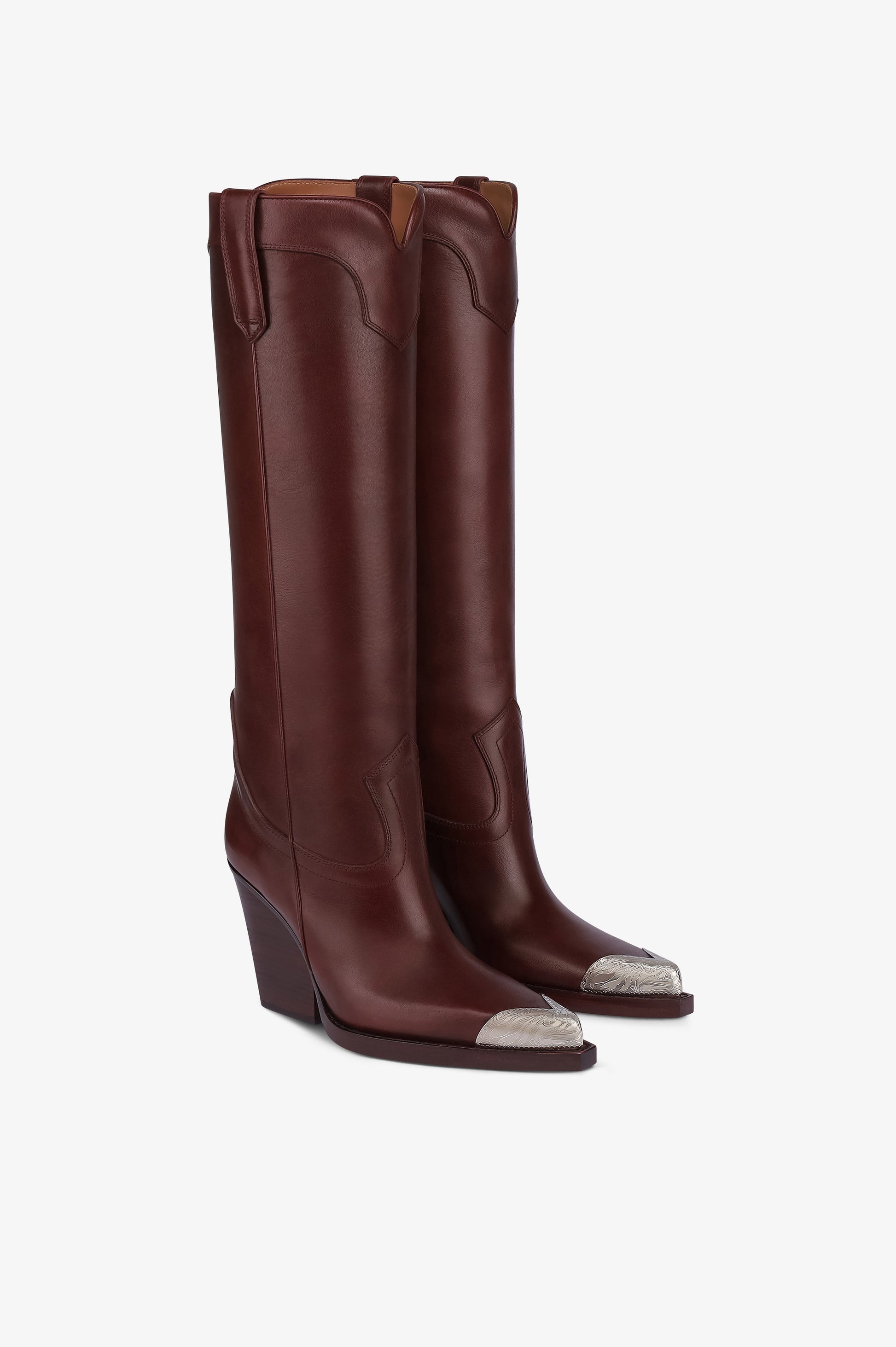 Texanische Stiefel aus Kalbsleder in Rouge Noir