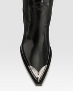 WESTERNSTIEFEL AUS GEBURSTETEM LEDER MIT METALLKAPPE