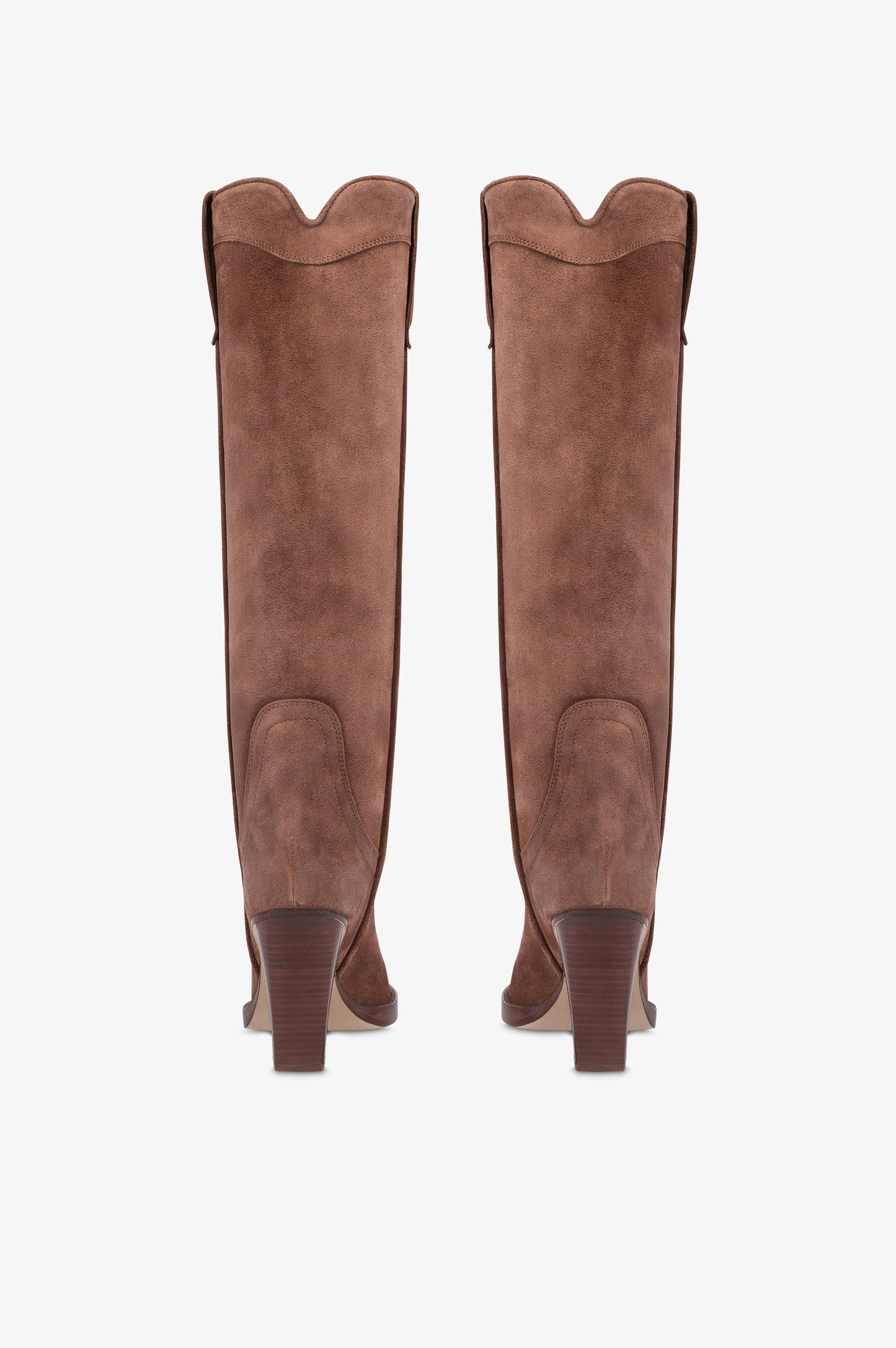 Botas texanas en ante de becerro marron oscuro