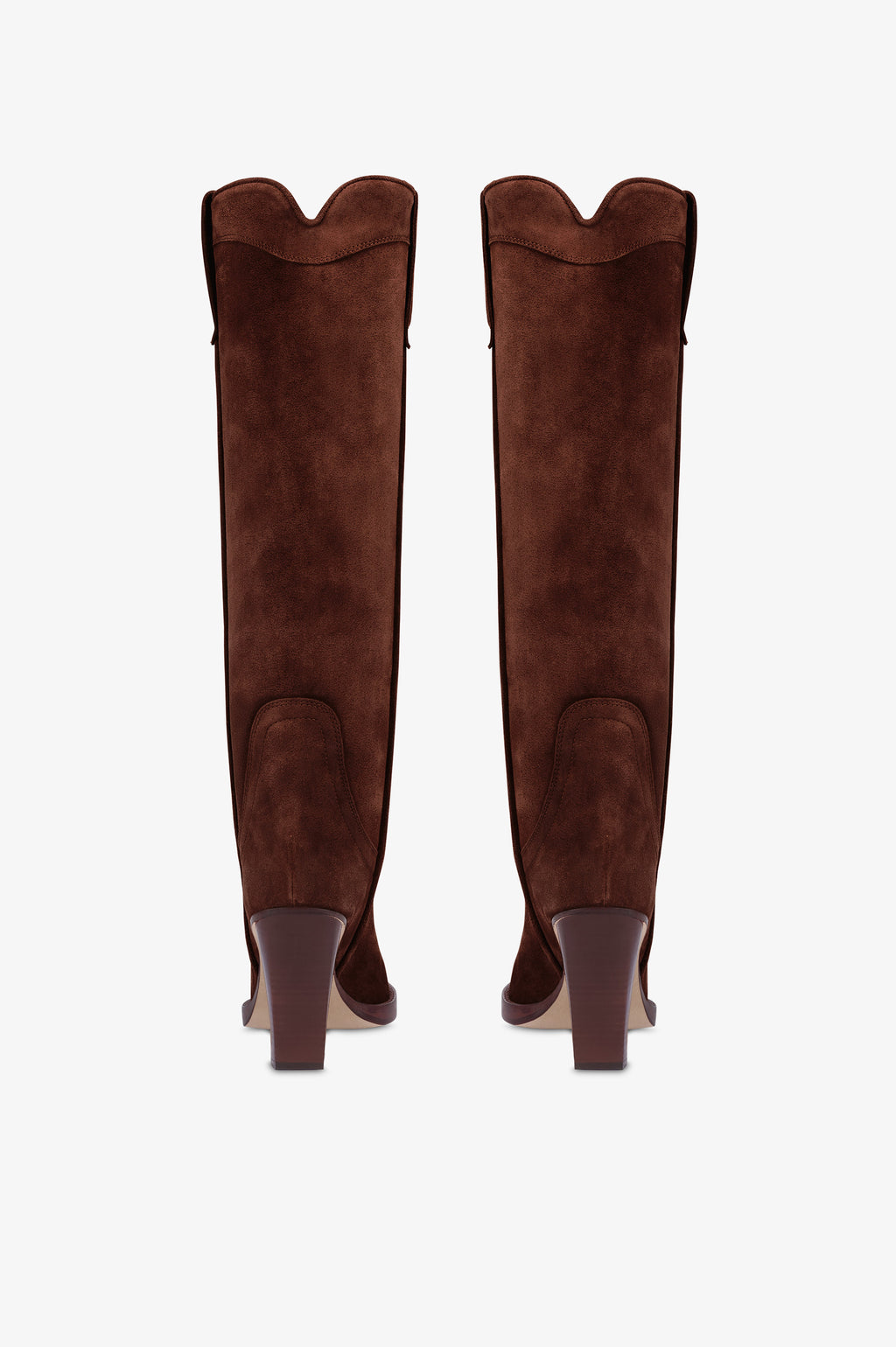 Botas texanas en ante de becerro color caoba