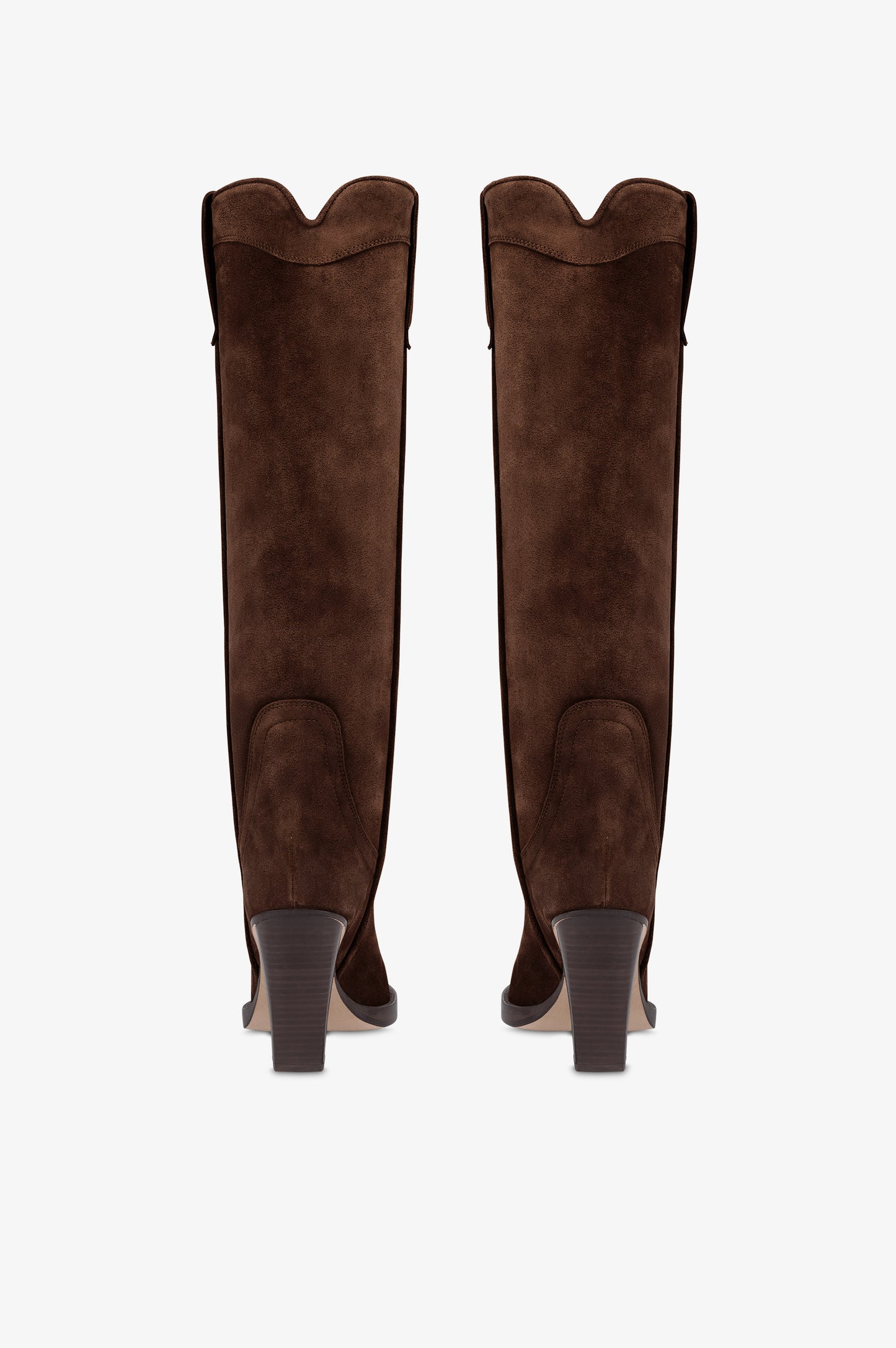 Botas texanas en ante de becerro color chocolate