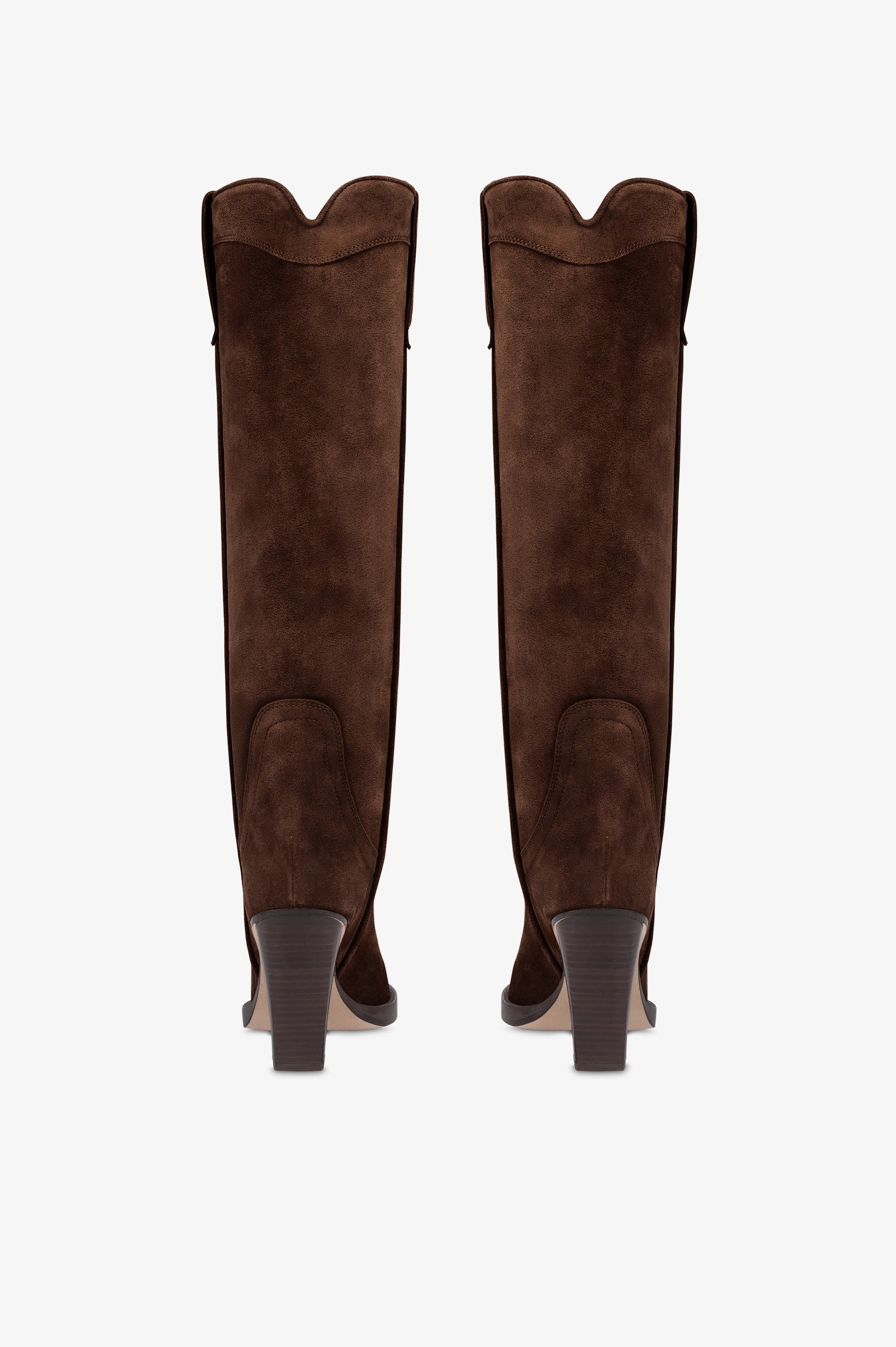 Botas texanas en ante de becerro color chocolate