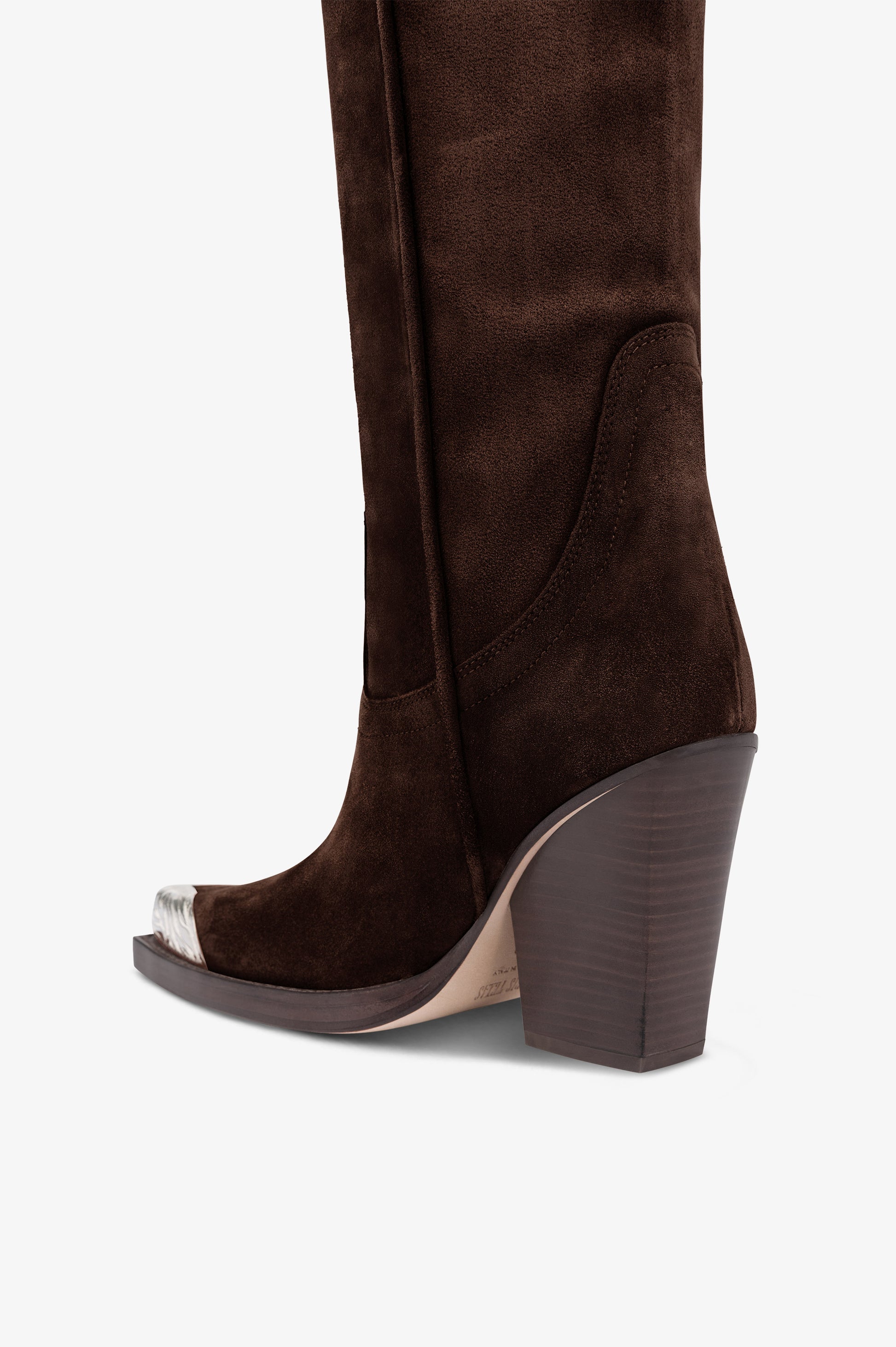 Botas texanas en ante de becerro color chocolate
