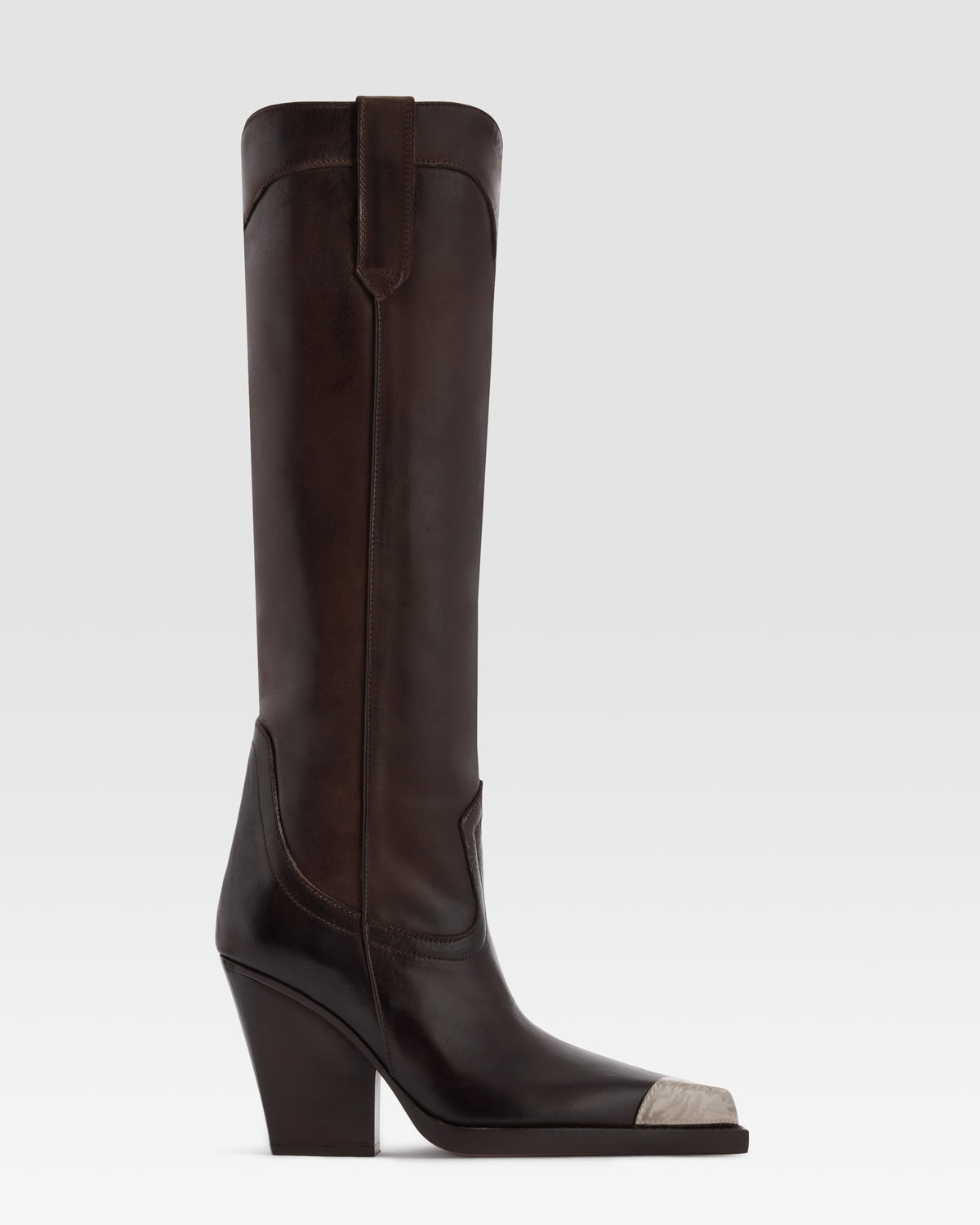 LEDER WESTERN STIEFEL MIT METALLKAPPE