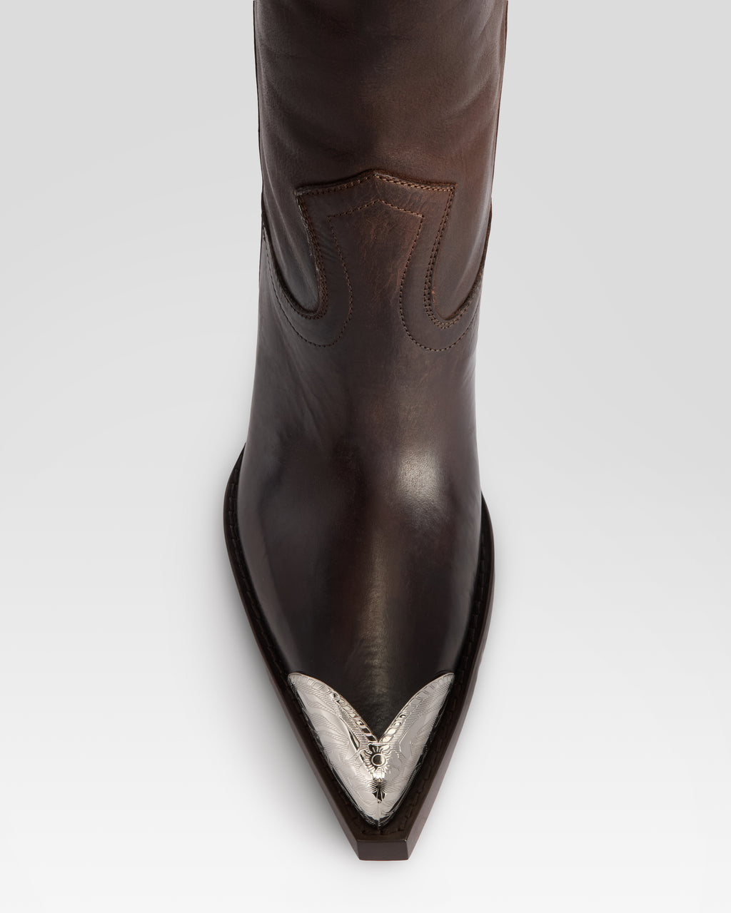 BOTA ESTILO WESTERN DE PIEL CON PUNTERA METALICA