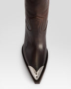 BOTA ESTILO WESTERN DE PIEL CON PUNTERA METALICA