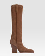 Boots in brown velour