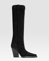 Boots in brown velour — BLACK