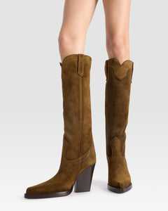 VELOURSLEDER WESTERN STIEFEL