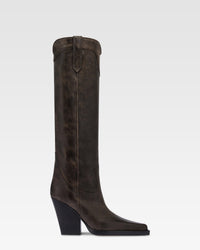 Texan boots in black vintage-effect leather. — Black