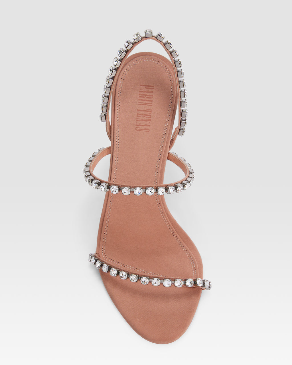 Slingback sandals in amber crepe satin with stud detailing