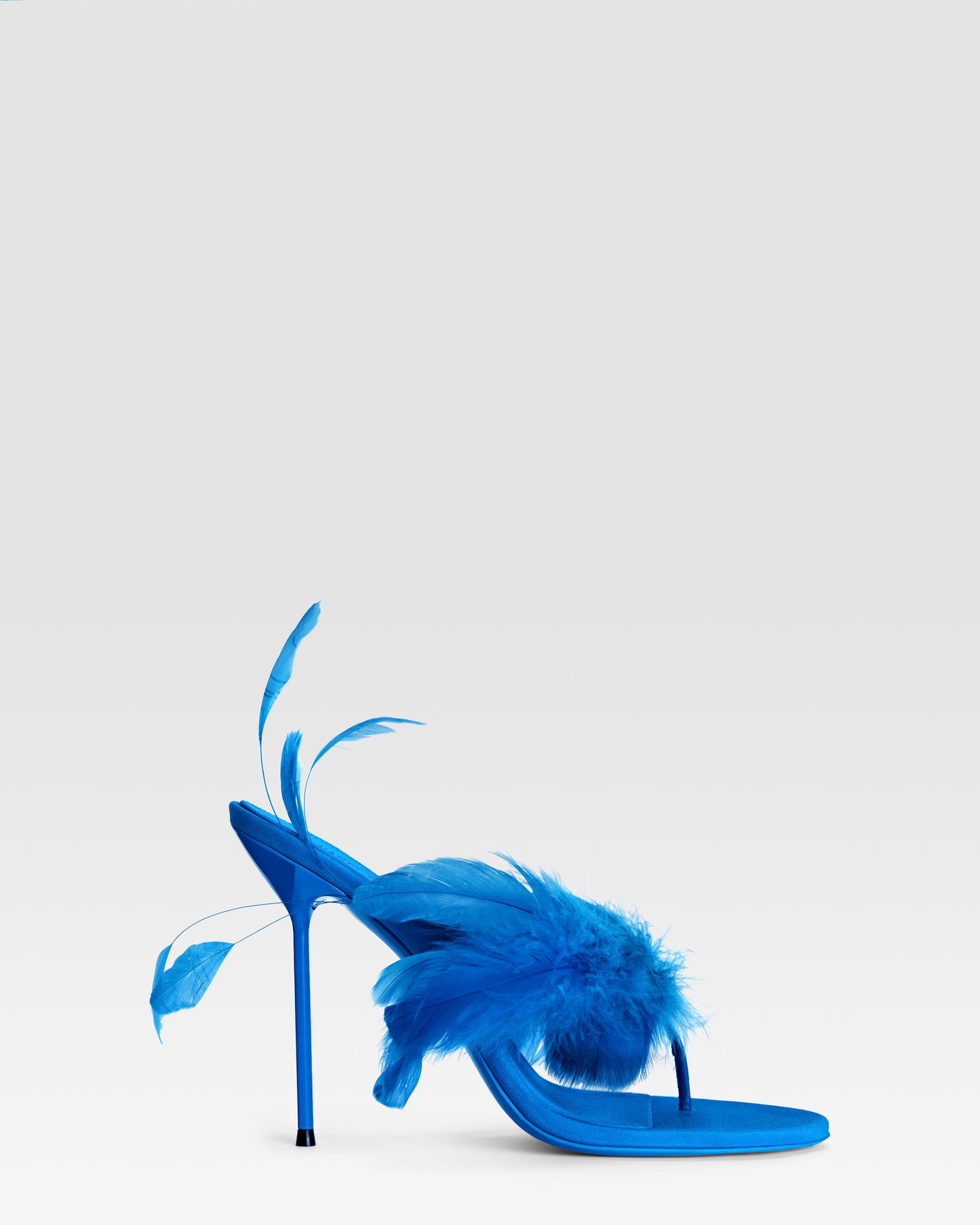 Mules infradito in raso crepe turchese