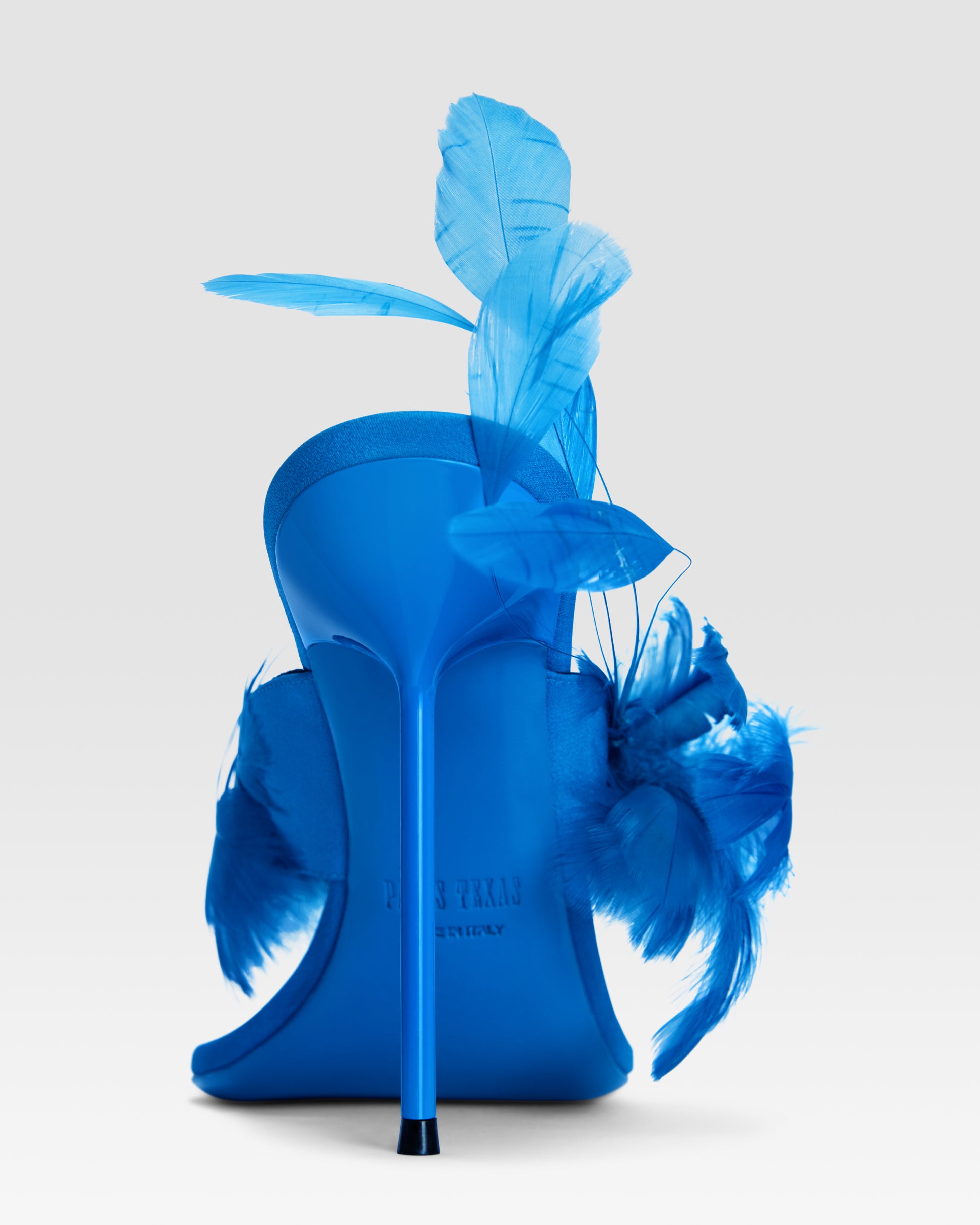 Mules infradito in raso crepe turchese