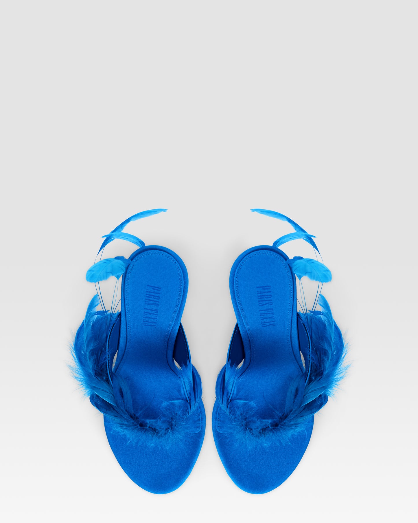 Mules infradito in raso crepe turchese