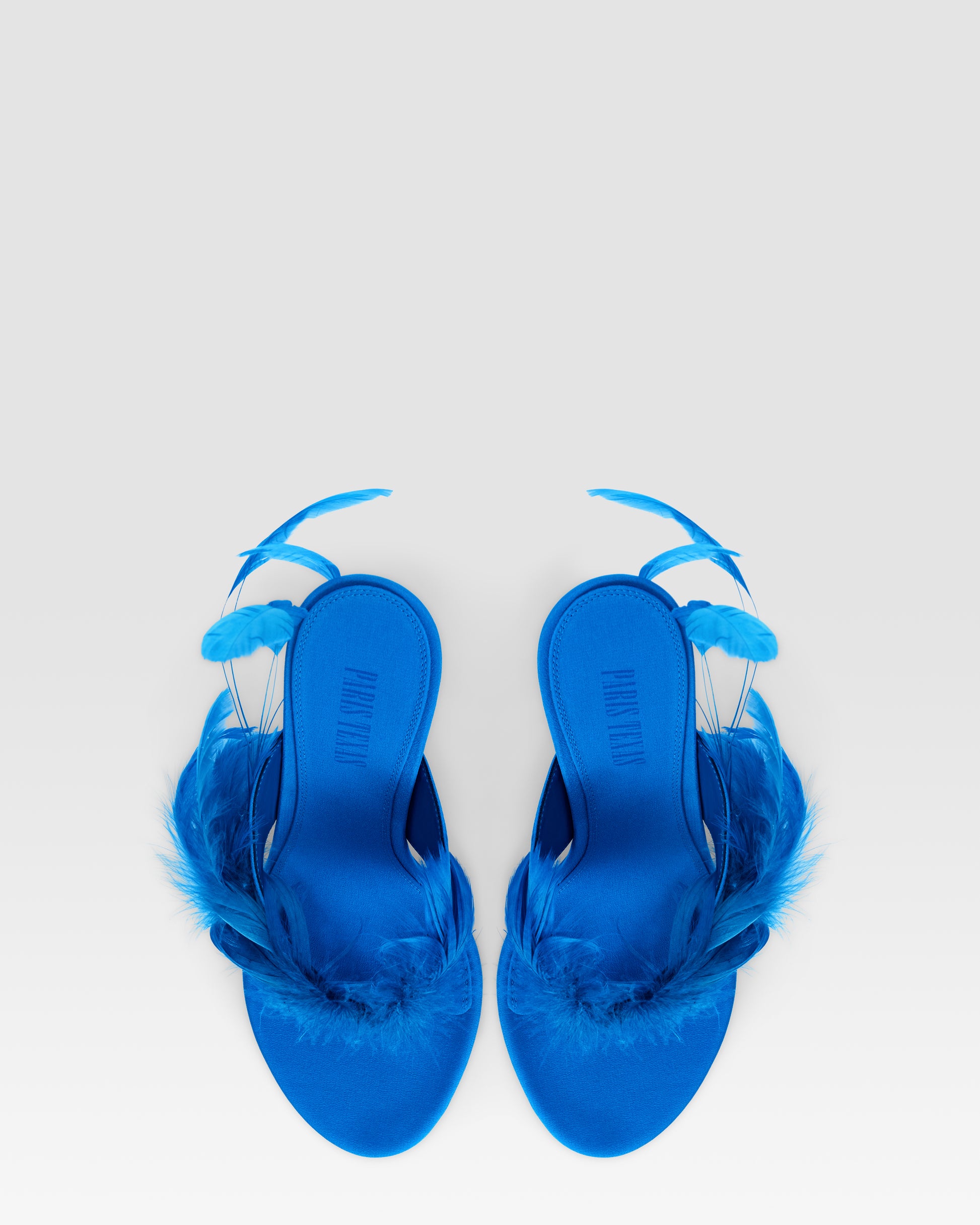 Mules infradito in raso crepe turchese