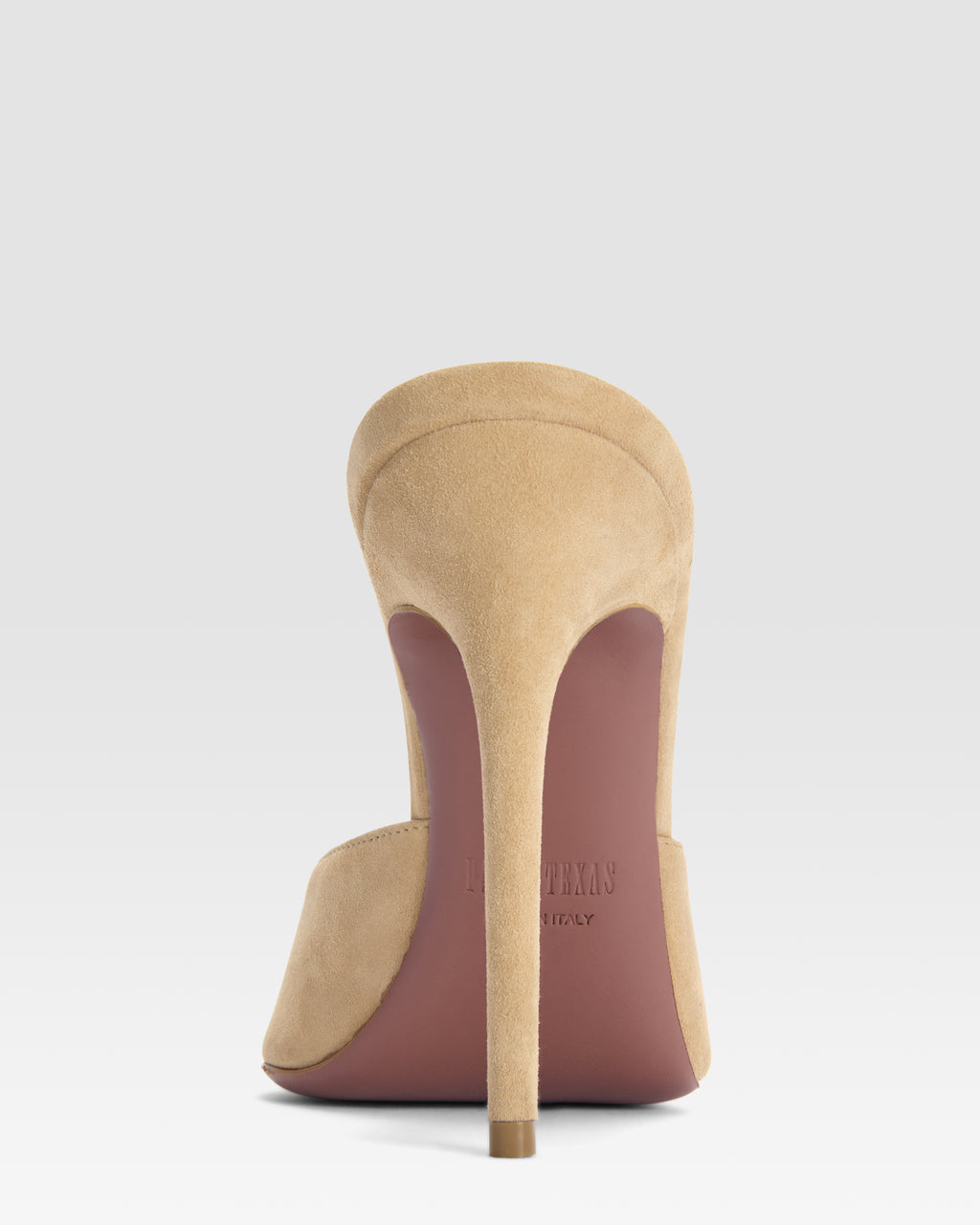 Mules open-toe in sand calf suede leather