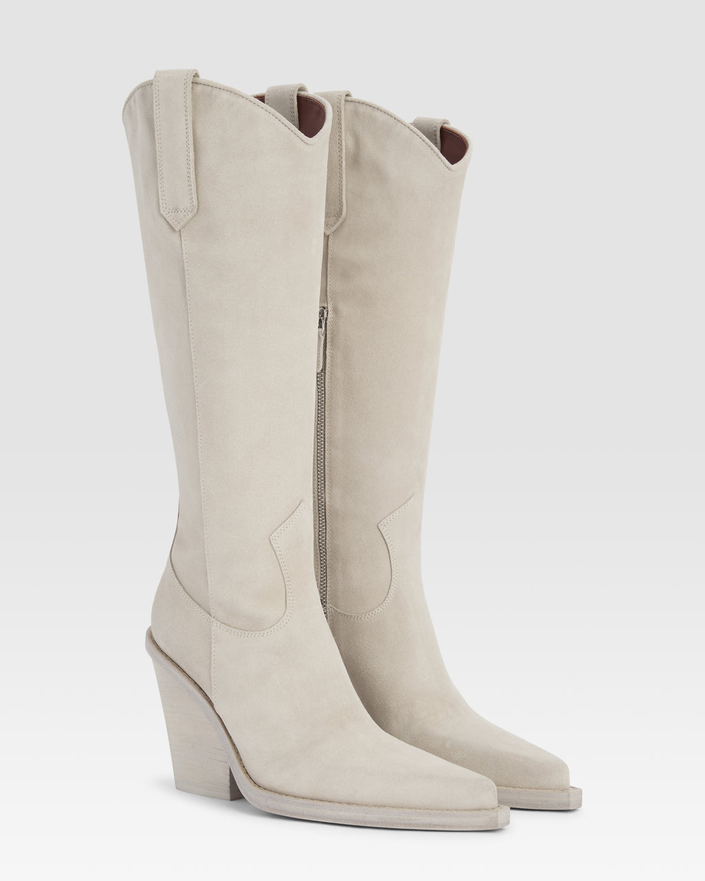 Texani in pelle scamosciata angora