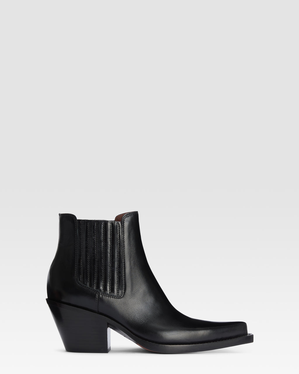 Stivaletti Texani in pelle di vitello nera lucida