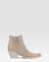 Stivaletto texano in pelle scamosciata — STONE