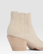 Texas-Stiefeletten aus angorafarbenem Kalbsveloursleder