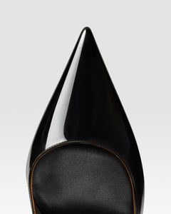 Zapatos de tacon de piel de becerro cepillada de color negro