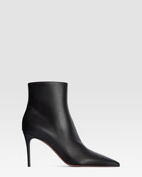 LEATHER ANKLE BOOT — BLACK