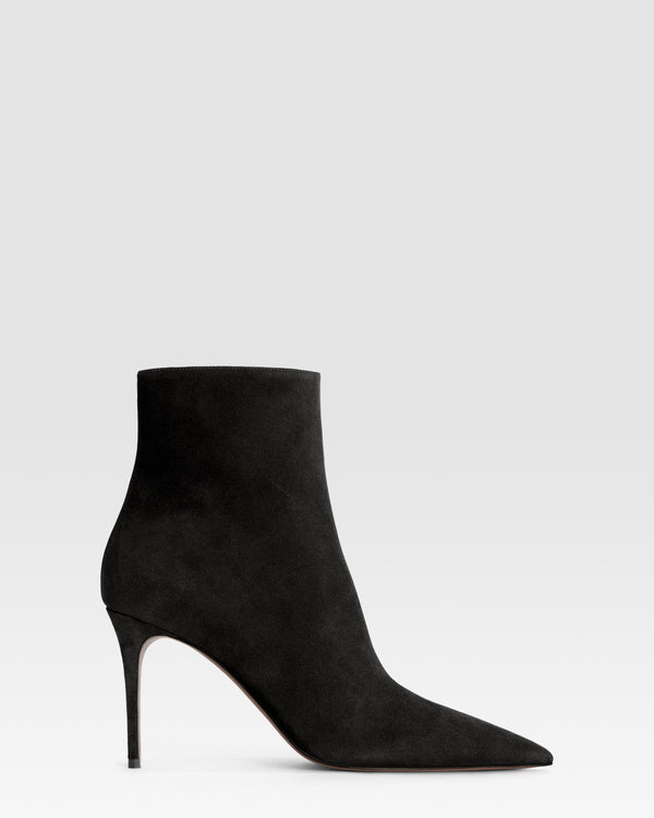 Ankle boots in black calf suede leather