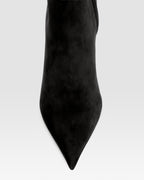 Stiefeletten aus schwarzem Kalbsveloursleder