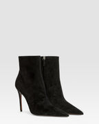 Bottines en cuir de veau suede noir
