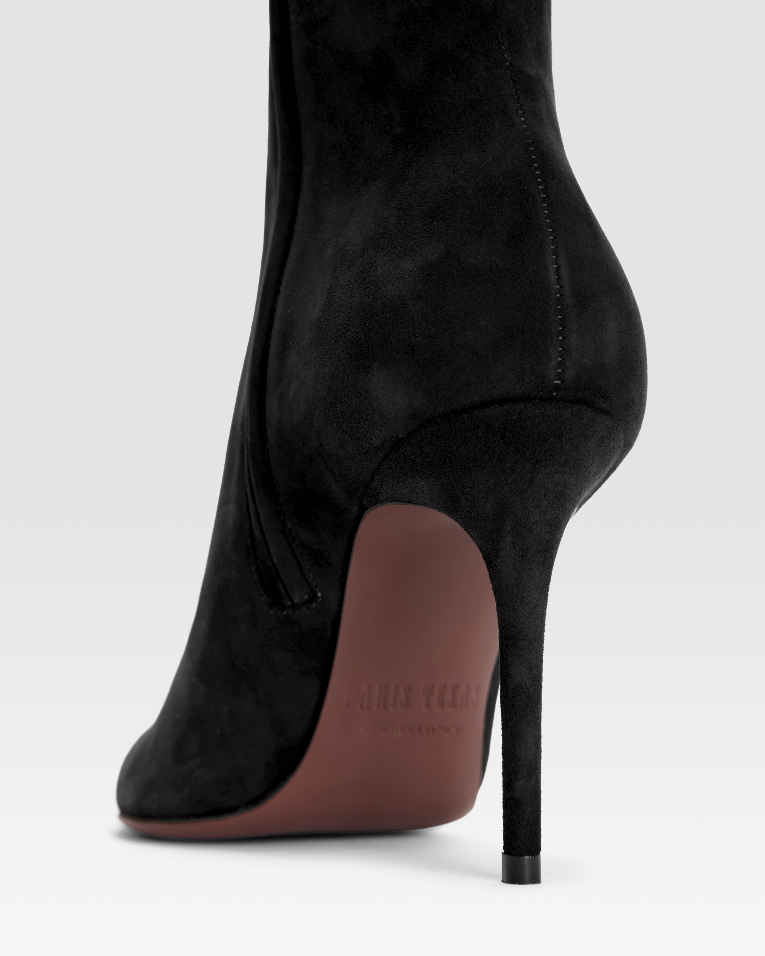 Bottines en cuir de veau suede noir