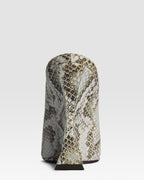 Sabots en cuir imprime python couleur denim