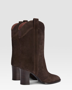 Stivali in pelle scamosciata ebano