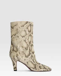 Python-print leather ankle boot — PRINTED PYTHON