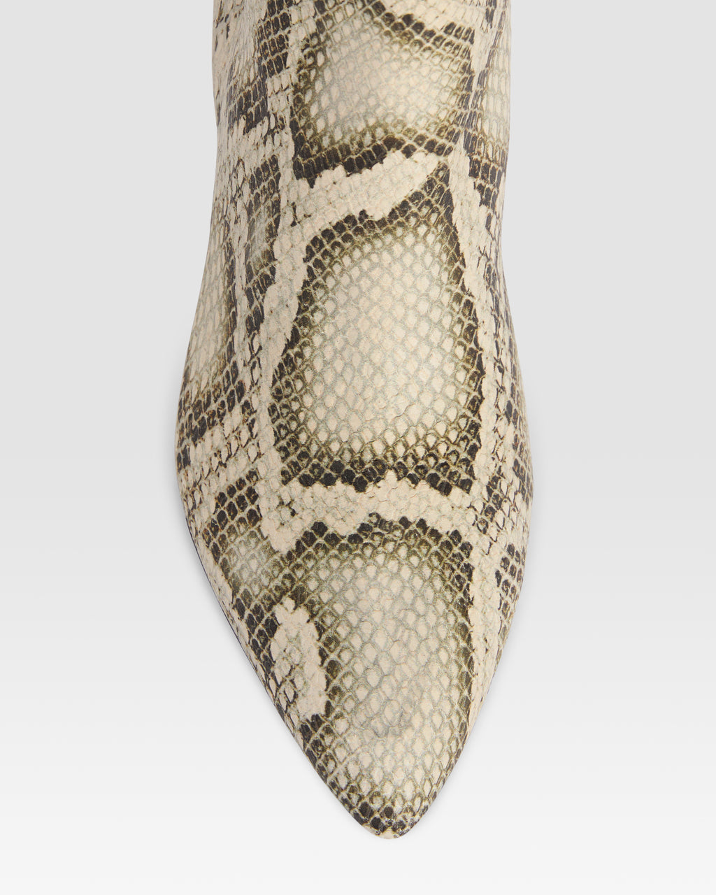 Ankle boots in natural printed python leather
