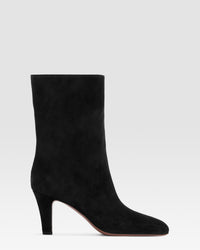 VELOURSLEDER ANKLE BOOT — BLACK