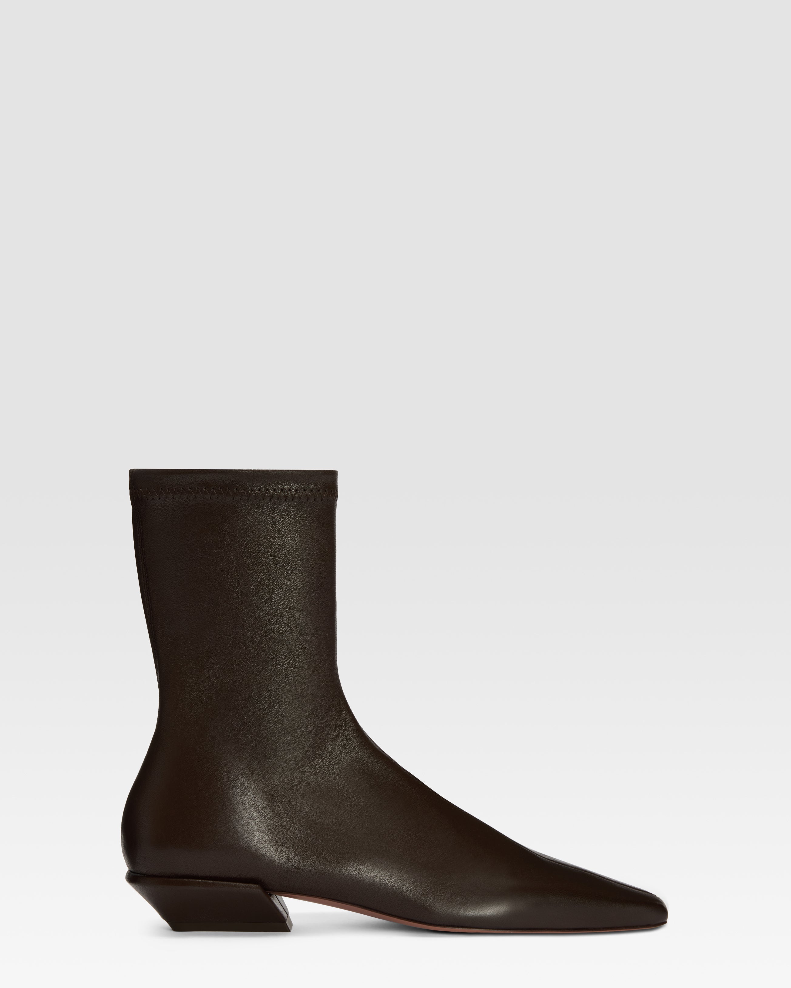 Bottines en cuir stretch couleur ebene