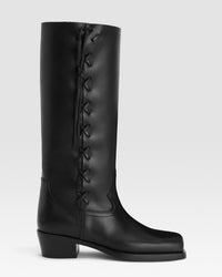Bottes en cuir de veau brun — NOIR