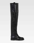 Over-the-knee boots in black calf leather.