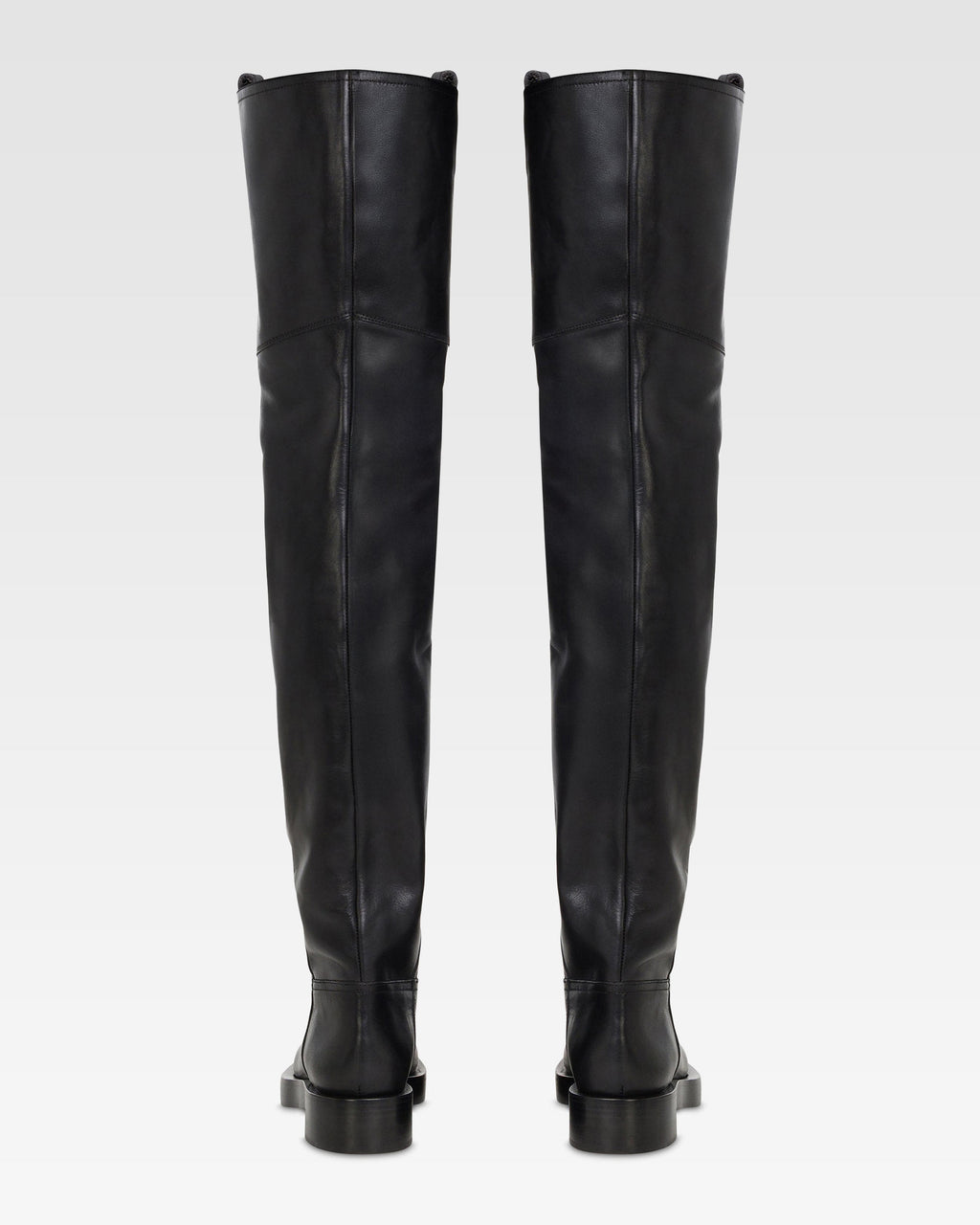Over-the-knee boots in black calf leather.