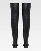 Over-the-knee boots in black calf leather.