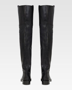 Over-the-knee boots in black calf leather.