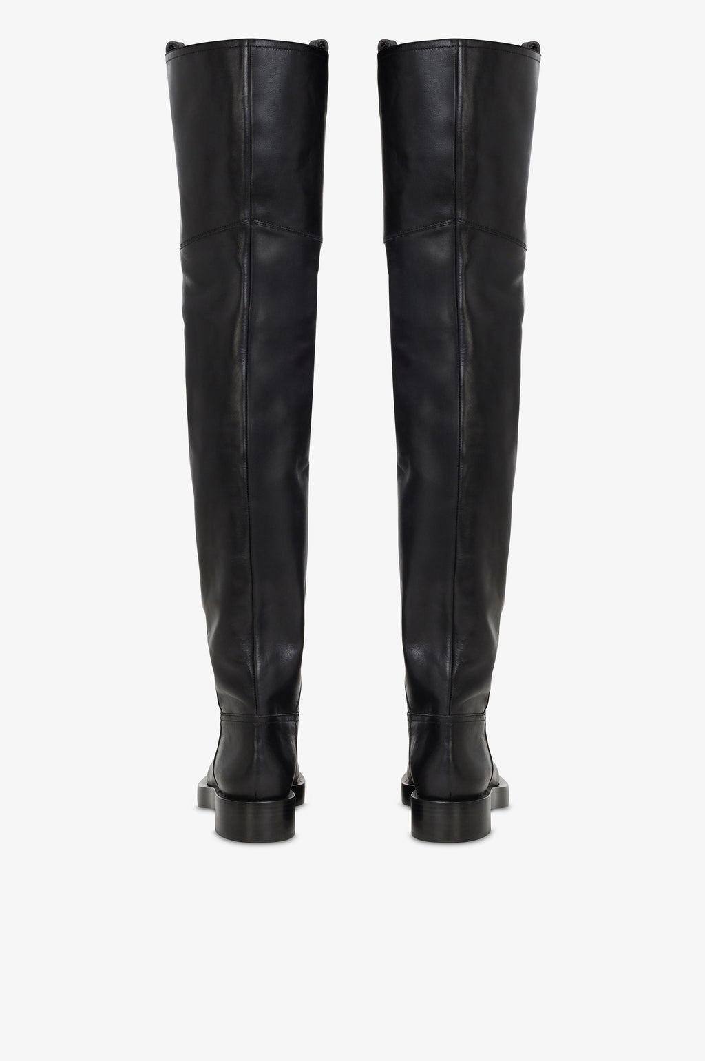 Over-the-knee boots in black calf leather.