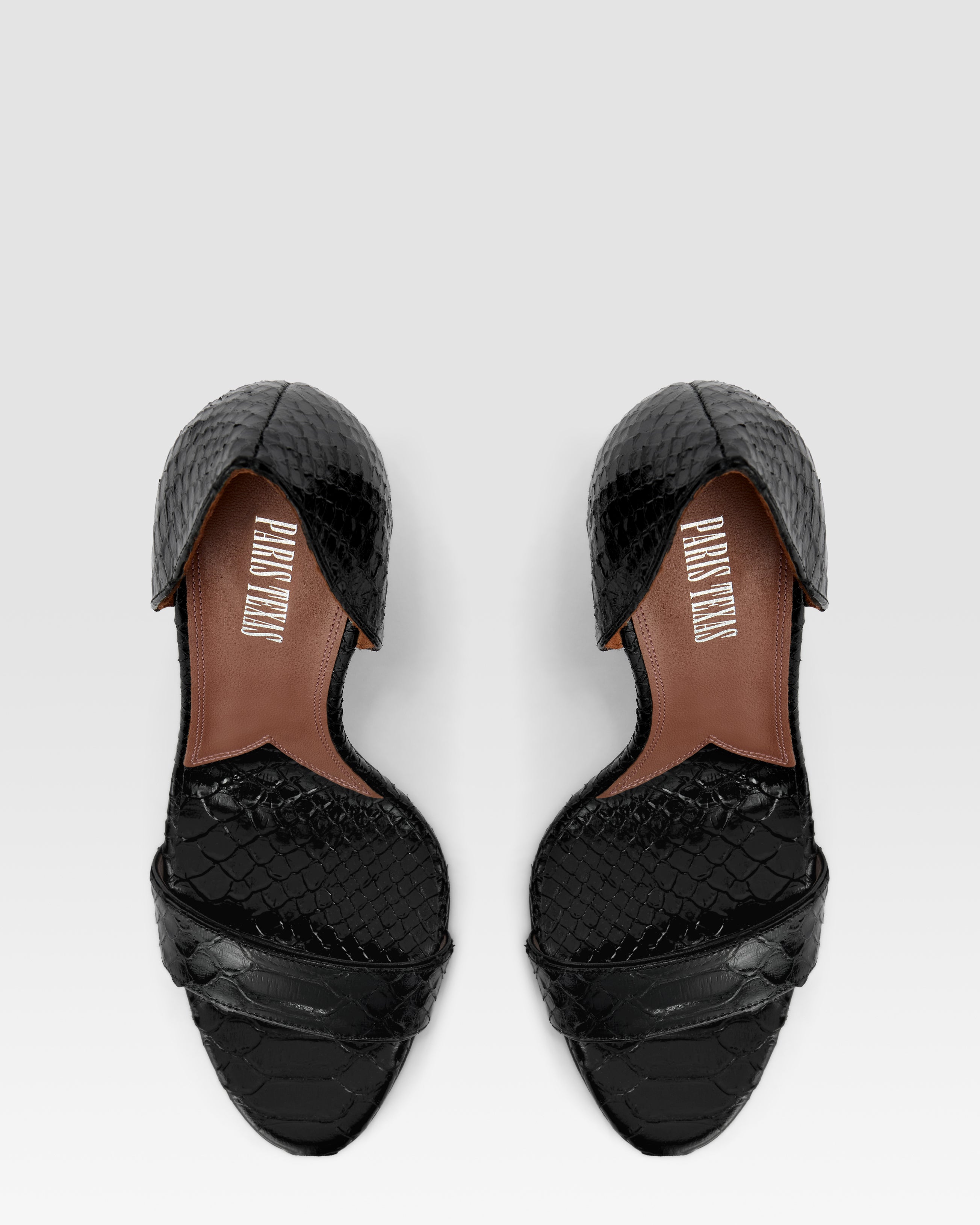PYTHON-EFFECT LEATHER SANDAL